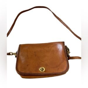 VINTAGE COACH Brown Leather City Bag Crossbody